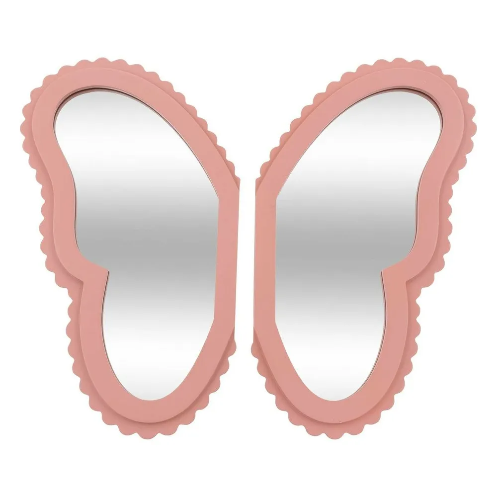 2 miroirs enfant papillon "anna" rose 37x19cm