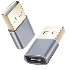 Adaptateur Helos prise USB 2.0 Type-C™/fiche USB 2.0 PREMIUM gris foncé 304282 acheter à bas prix 