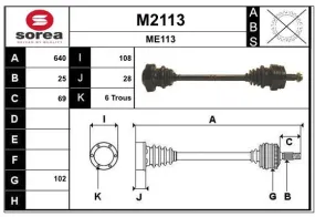 Arbre de transmission SNRA M2113 