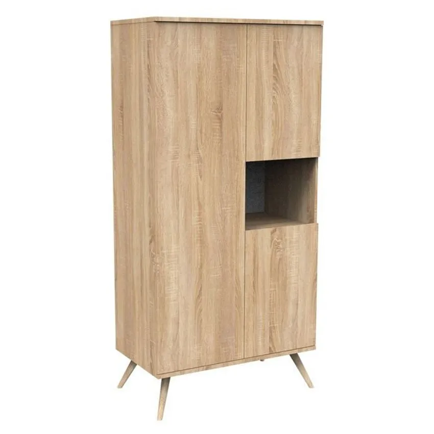 Armoire 3 Portes Seventies - Chêne Doré
