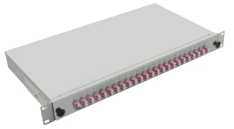 Boîte de dérivation fibre optique Helos 19&quot; avec 24x coupleurs LC duplex OM4 gris 249844 acheter à bas prix 