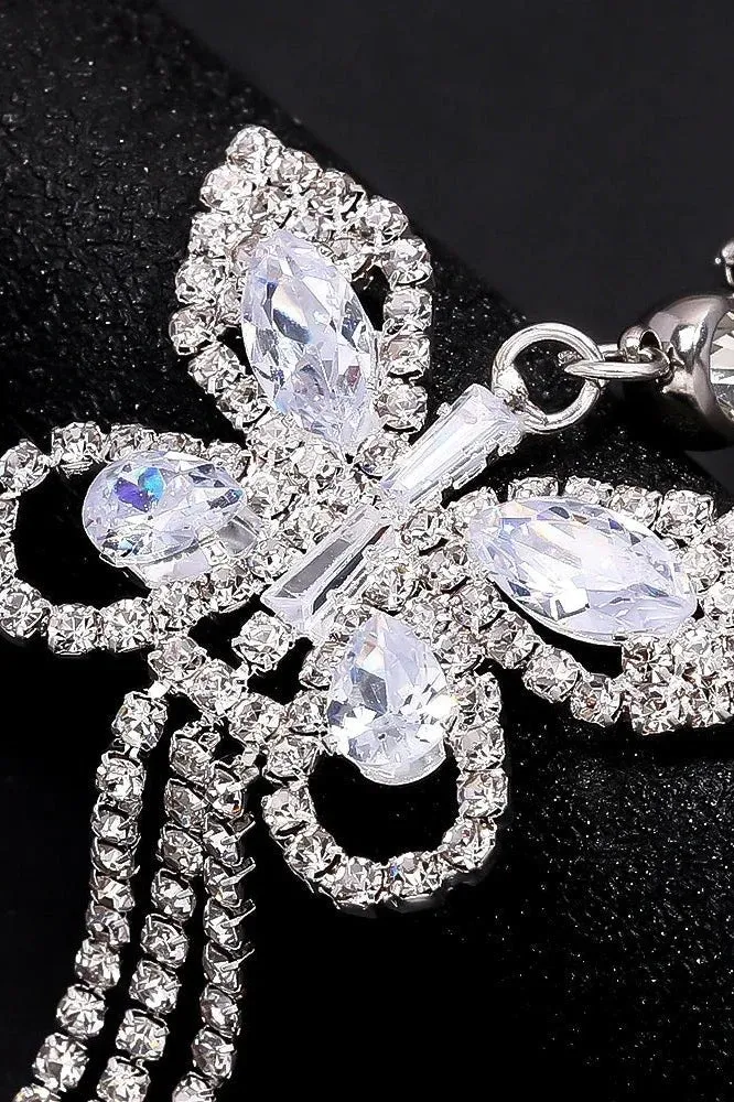 Chane de corps en strass brillant en forme de papillon
