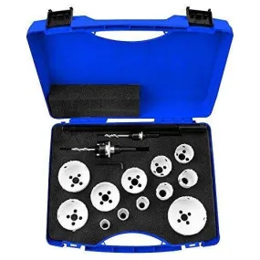 Coffret complet scies trépans bimétal HHS 8% + arbres trépans H3A H4A Izar