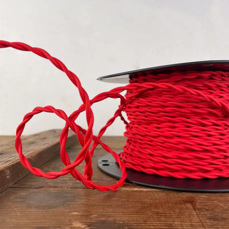 Câble luminaire torsadé rouge feu