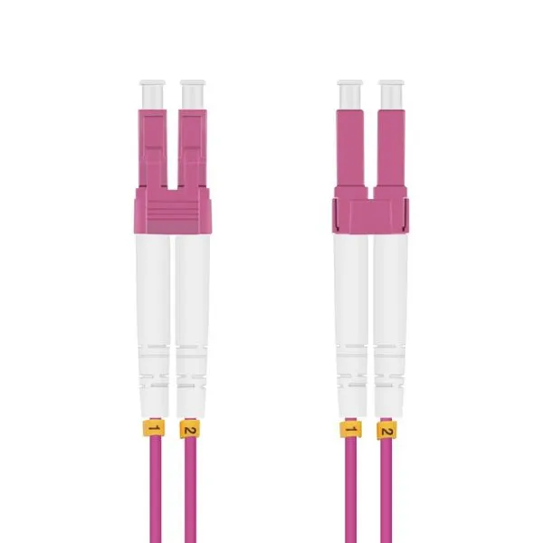 Câble patch fibre optique Helos LC/LC Duplex50/125µm OM4 violet chiné 1.0m 115700 acheter à bas prix 
