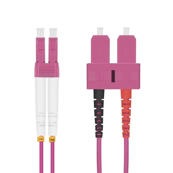 Câble patch fibre optique Helos LC/SC Duplex50/125µm OM4 violet chiné 3.0m 115757 acheter à bas prix 