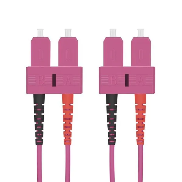Câble patch fibre optique Helos SC/SC Duplex50/125µm OM4 violet chiné 1.0m 115817 acheter à bas prix 