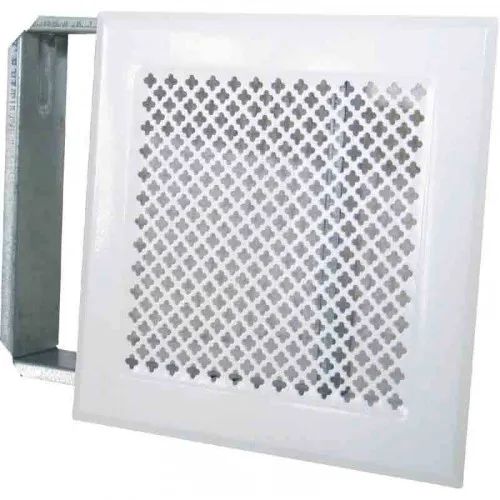 Dmo Grille de cheminée avec précadre 170 x 170 mm couleur blanche