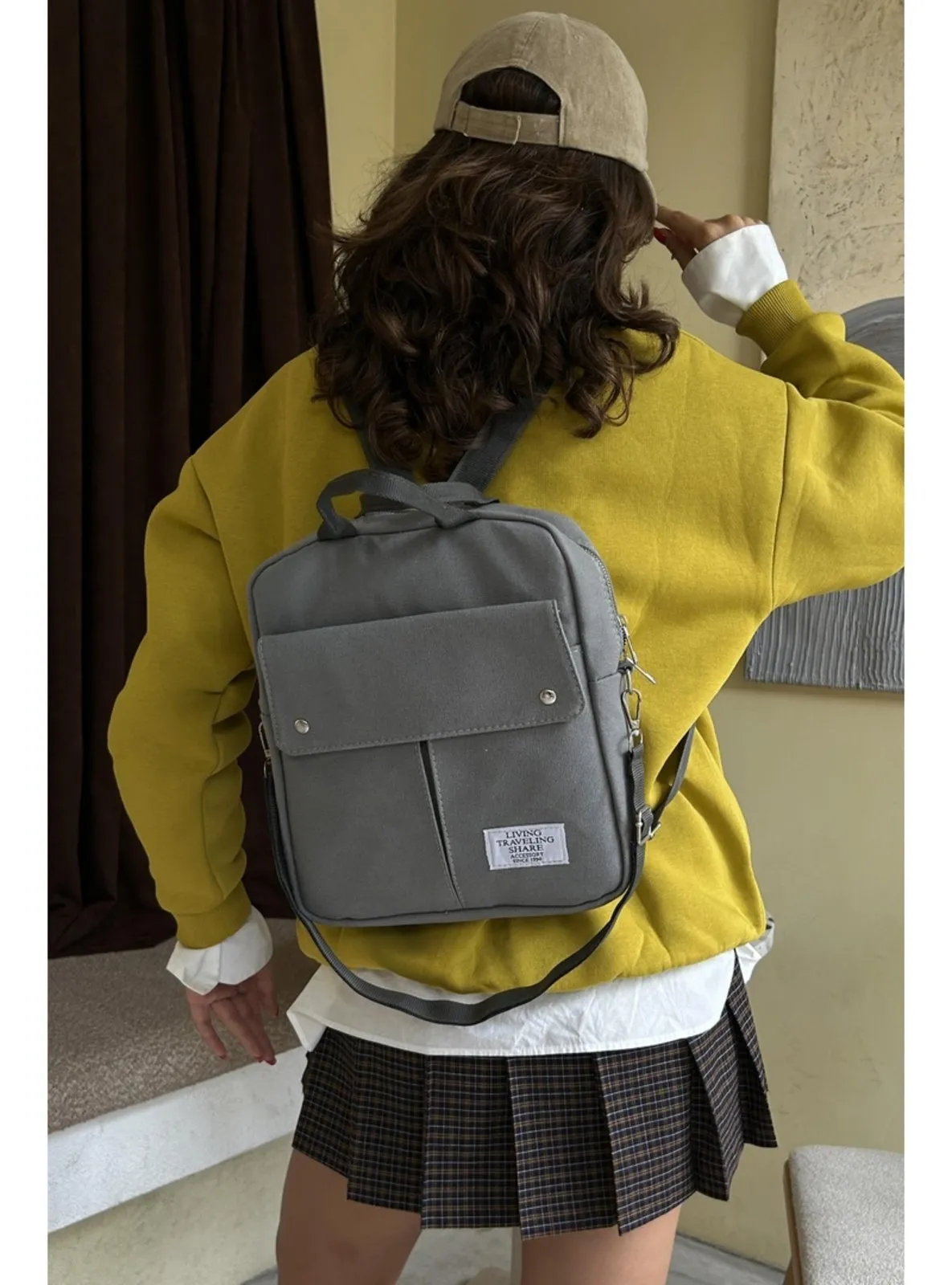 Grey - Backpack - Backpacks