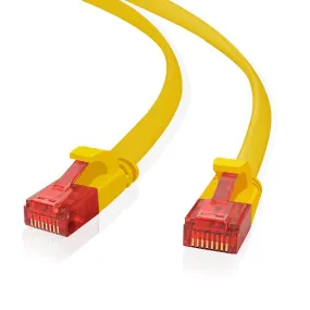 Helos câble patch ultra plat U/UTP Cat 6 jaune 0.5m 148734 acheter à bas prix 