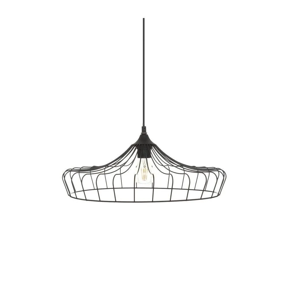 Luminaire suspension en métal noir Ø44cm