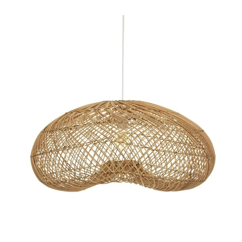 Luminaire suspension en rotin naturel l 68cm