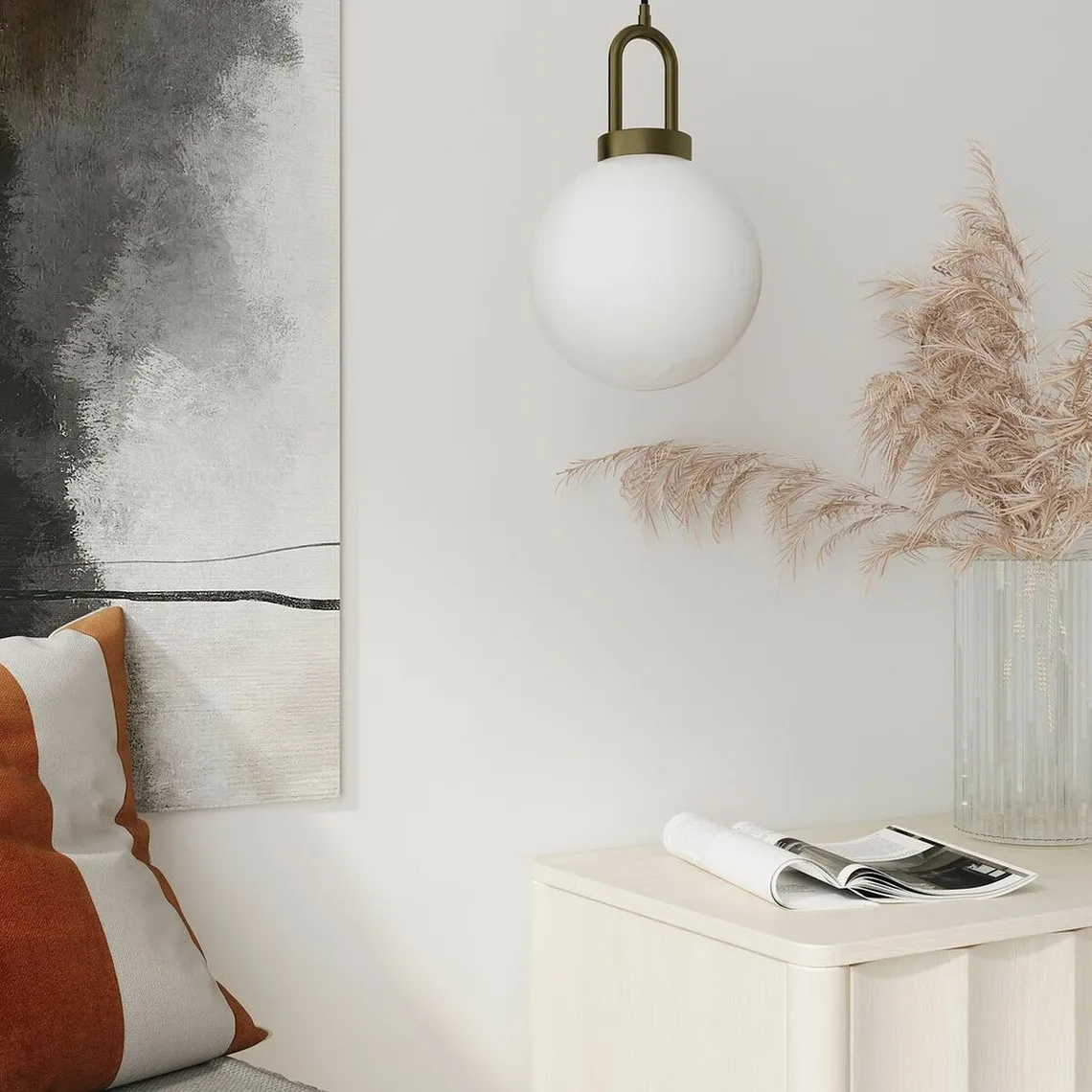 Luminaire suspension globe et métal or Lafayette | 3 Suisses