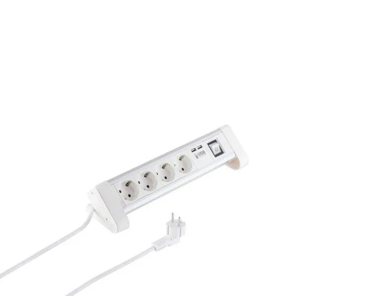 Multiprise de table Helos DESK 4 voies chargeur USB blanc 15 m avec interrupteur 60317-W acheter à bas prix 