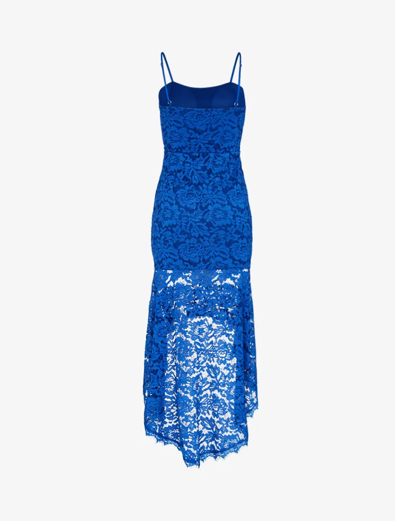 Robe sirène en dentelle - bleu roi
