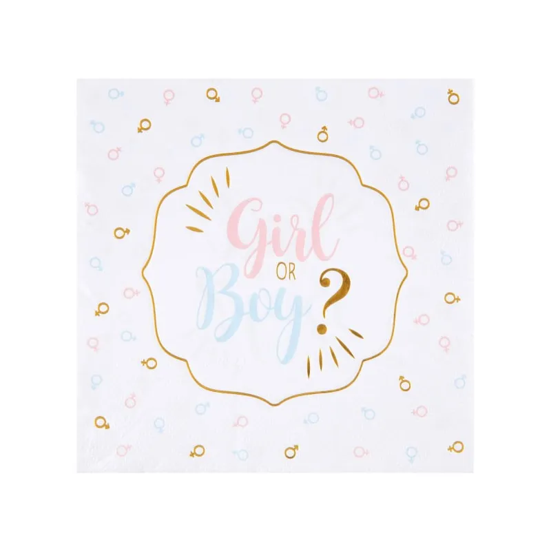Serviettes Girl or Boy Gender Reveal x20