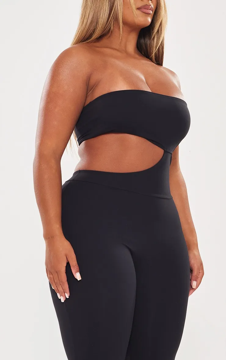 Shape Combinaison noire sculpt à bustier et découpe