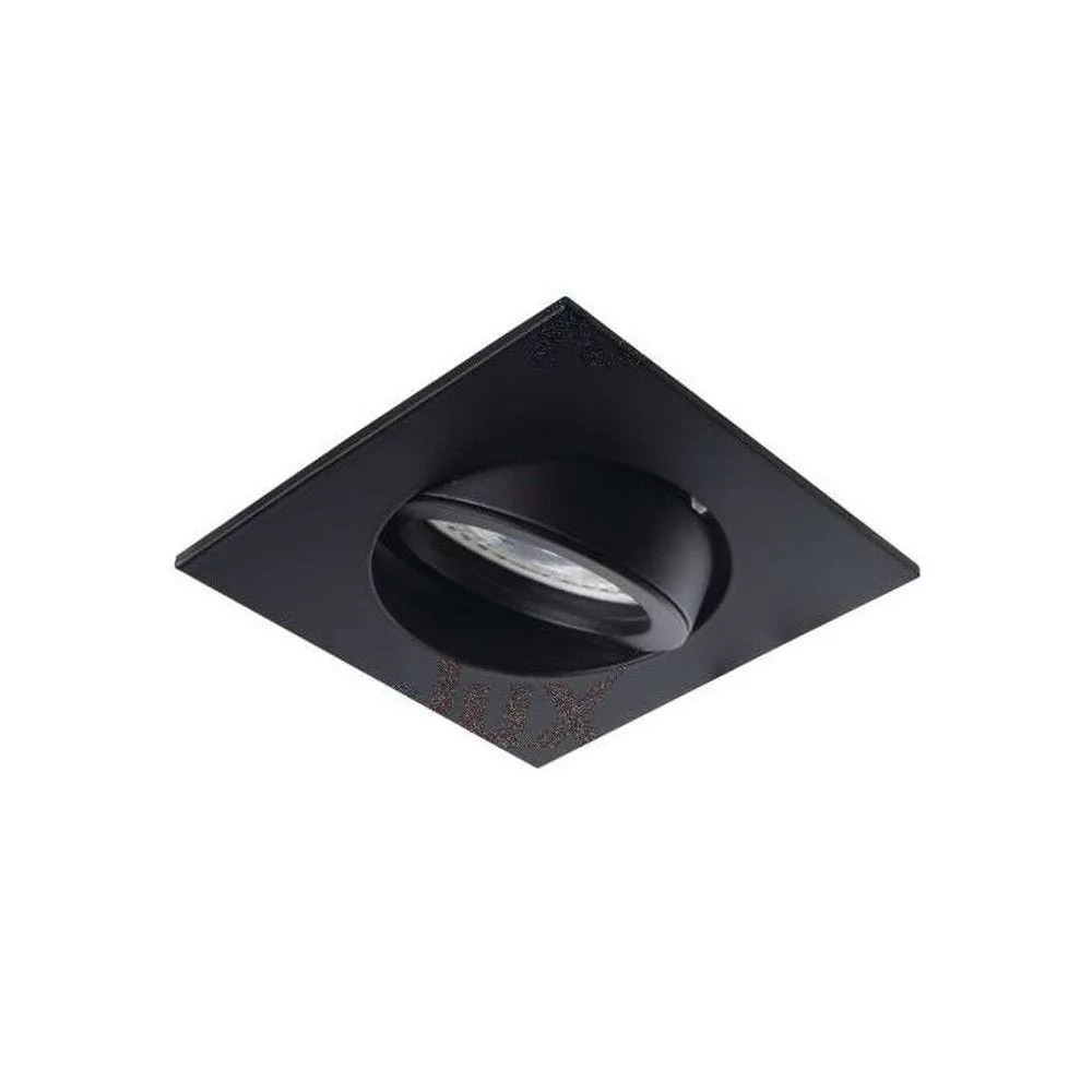 Support de spot encastrable perçage 70mm carré noir