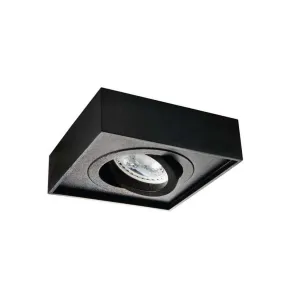 Support de spot encastrable perçage 85mm carré noir