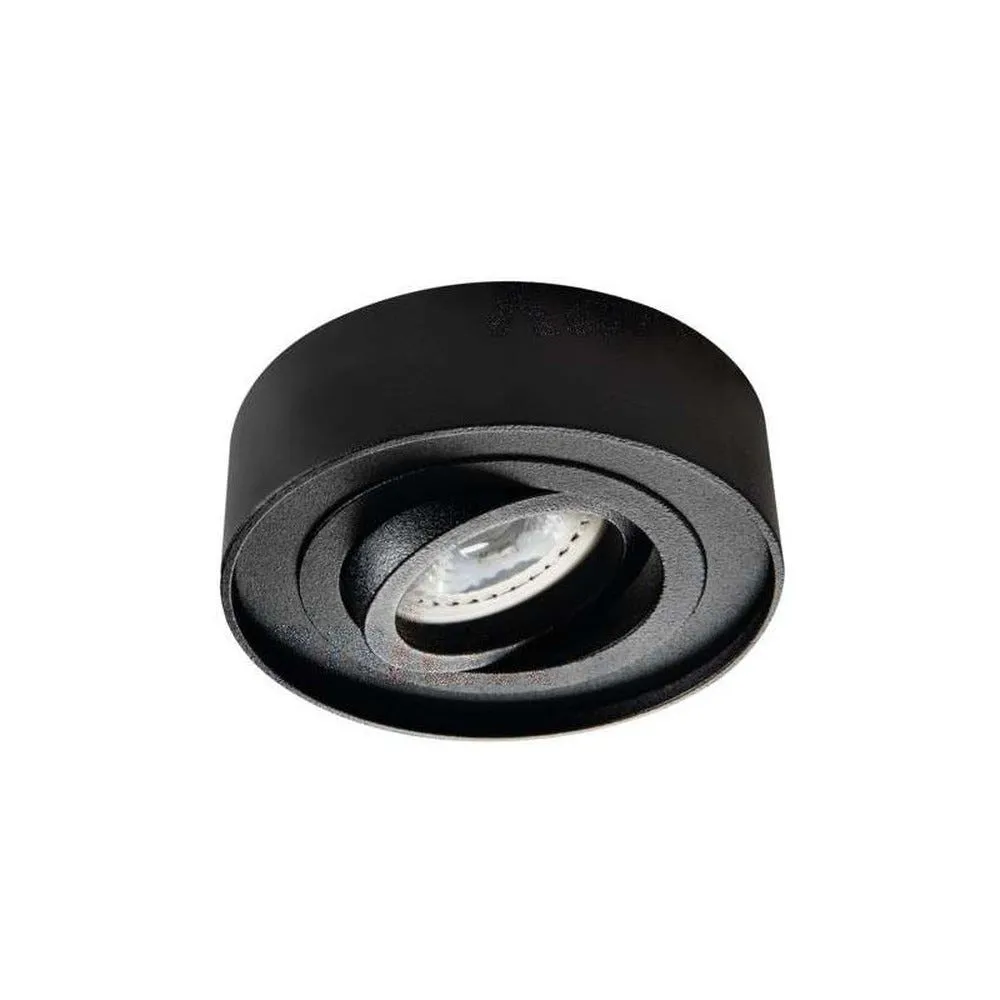 Support de spot encastrable perçage 85mm rond noir