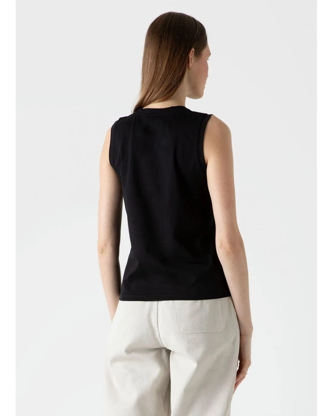 TSHIRT DÉBARDEUR BOY FIT BLACK - Sunspel | Chez Maman Rouen